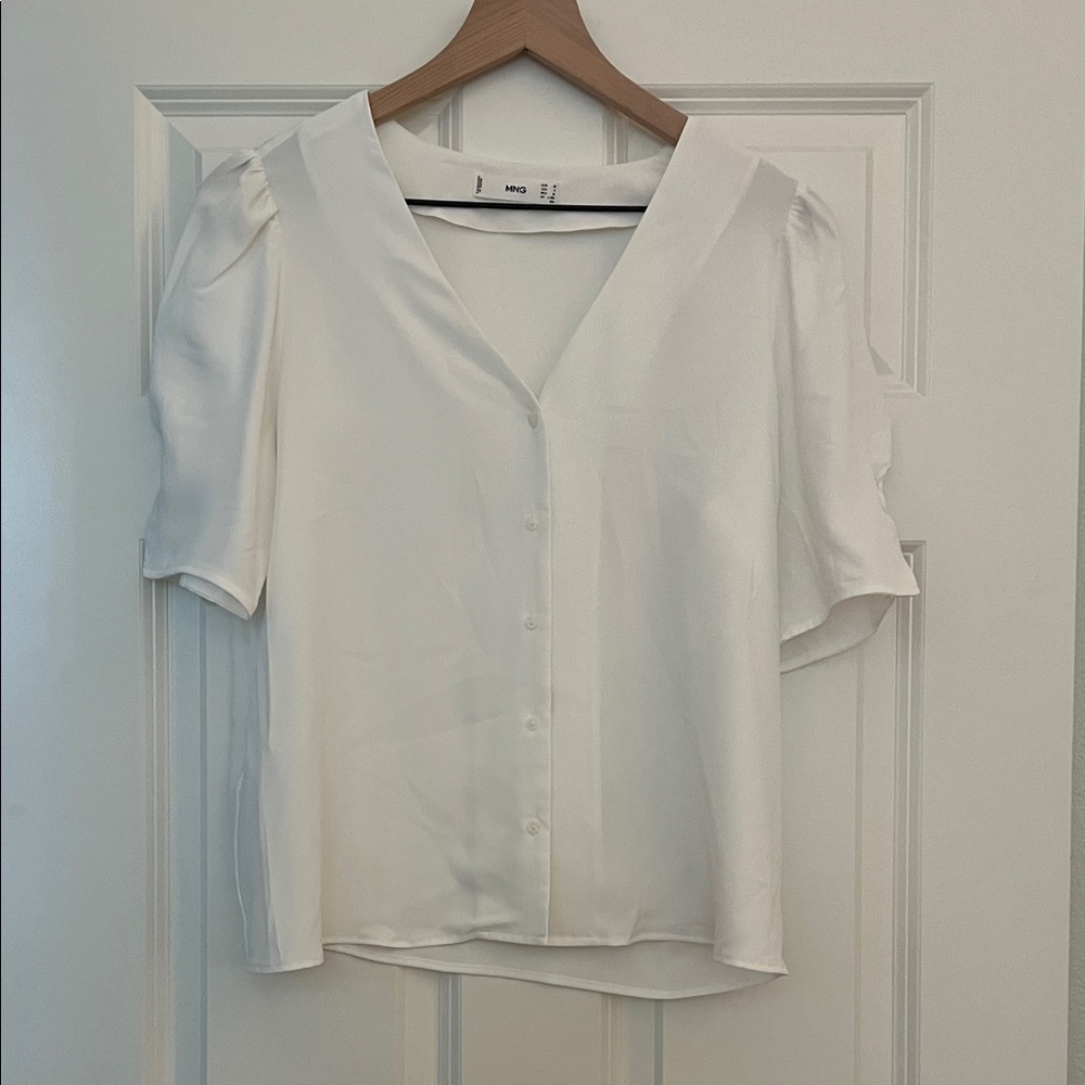 Mango Elegant White Blouse
